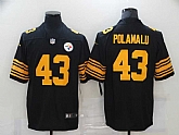 Nike Steelers 43 Troy Polamalu Black Color Rush Limited Jersey